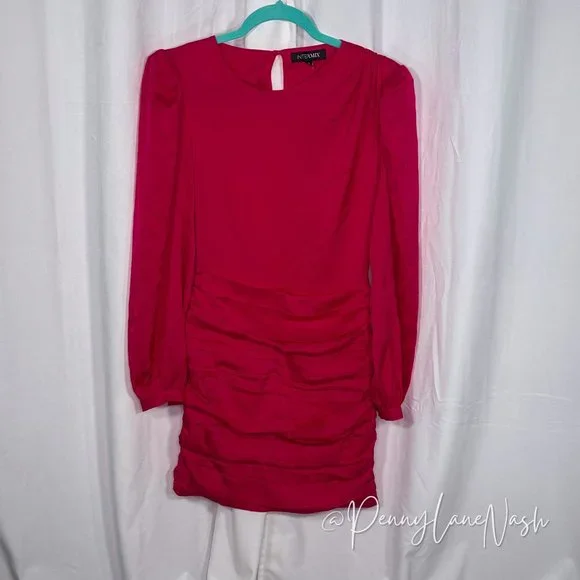 NWT Intermix Jayda Ruched Crepe de Chine Mini Dress